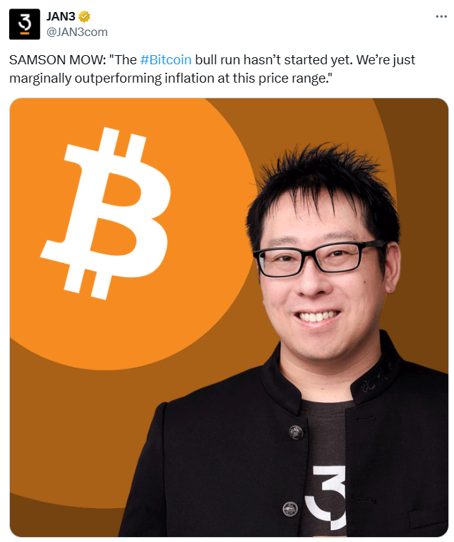 Samson Mow Dự Đoán Bitcoin Tăng Mạnh Bất Chấp Thị Trường Đi Ngang