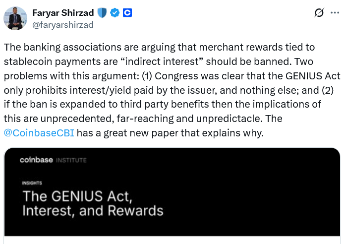 Banning Stablecoin Merchant Rewards Would Be Unamerican: Coinbase – Vì Sao Chính Sách Này Gây Tranh Cãi?
