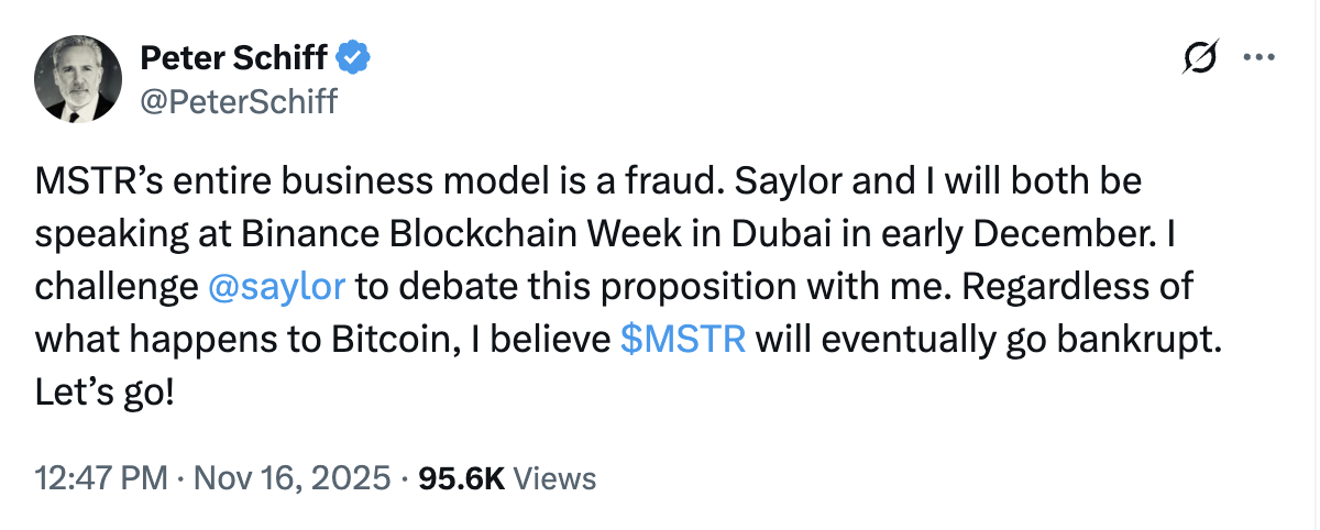 Peter Schiff Thách Thức Michael Saylor – CEO MicroStrategy – Tranh Luận Về Bitcoin và Tương Lai Tài Chính