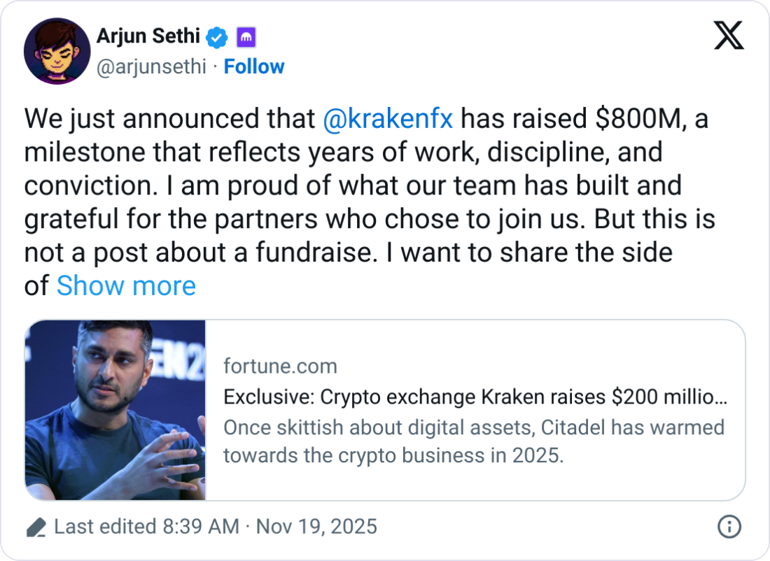 Kraken Raises $800M at $20B Valuation – Đòn Bẩy Mạnh Cho Tương Lai Tài Chính Số