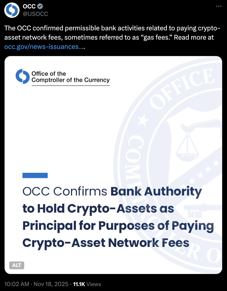 Regulator Clarifies US Banks Can Handle Gas Fees Using Crypto Holdings – Cơ Hội Mới Cho Ngân Hàng và Nhà Đầu Tư Crypto