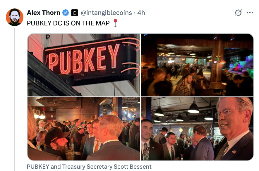 Scott Bessent Ghé Thăm Quán Rượu Bitcoin Pubkey Tại Washington – Dấu Hiệu Tích Cực Cho Tương Lai Crypto?