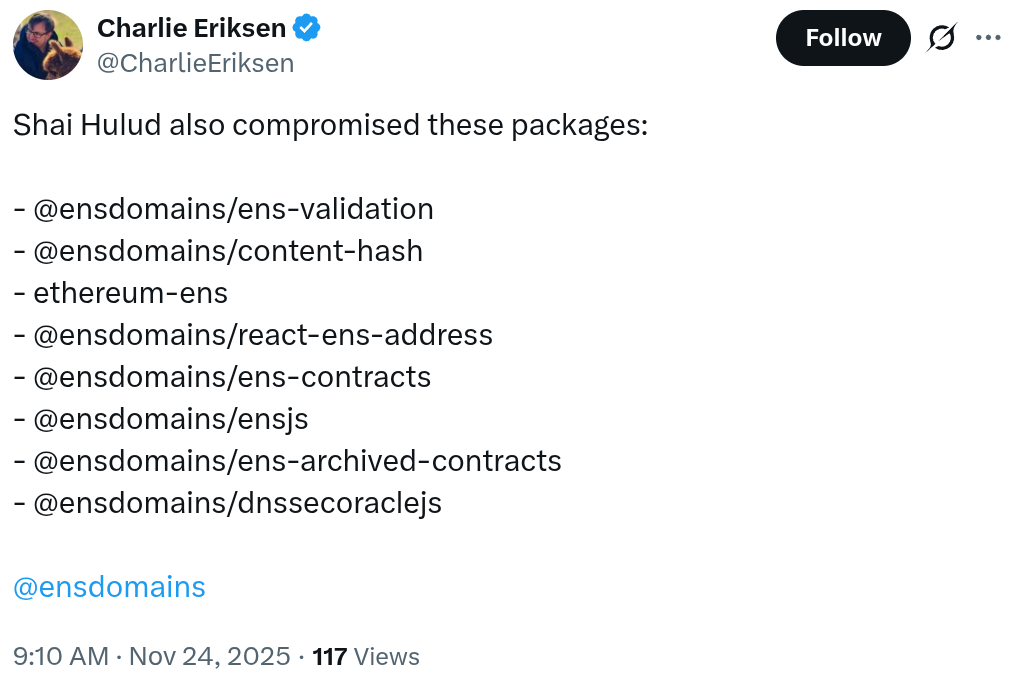 New NPM Supply-Chain Attack Compromises ENS and Crypto Code – Cảnh Báo Bảo Mật Cho Nhà Phát Triển