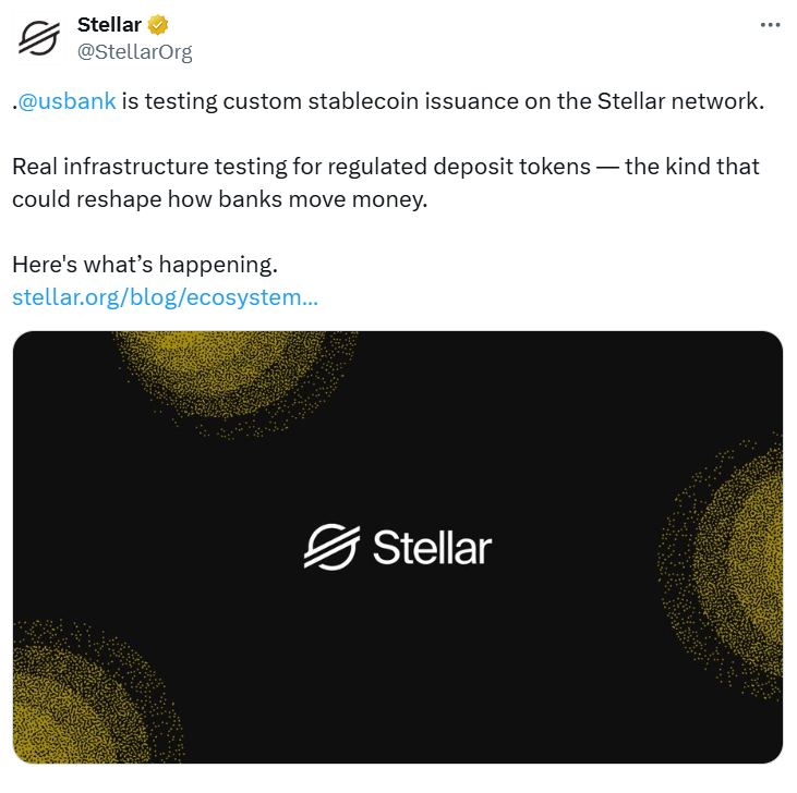 US Bancorp Đang Thử Nghiệm Phát Hành Stablecoin Trên Mạng Lưới Stellar