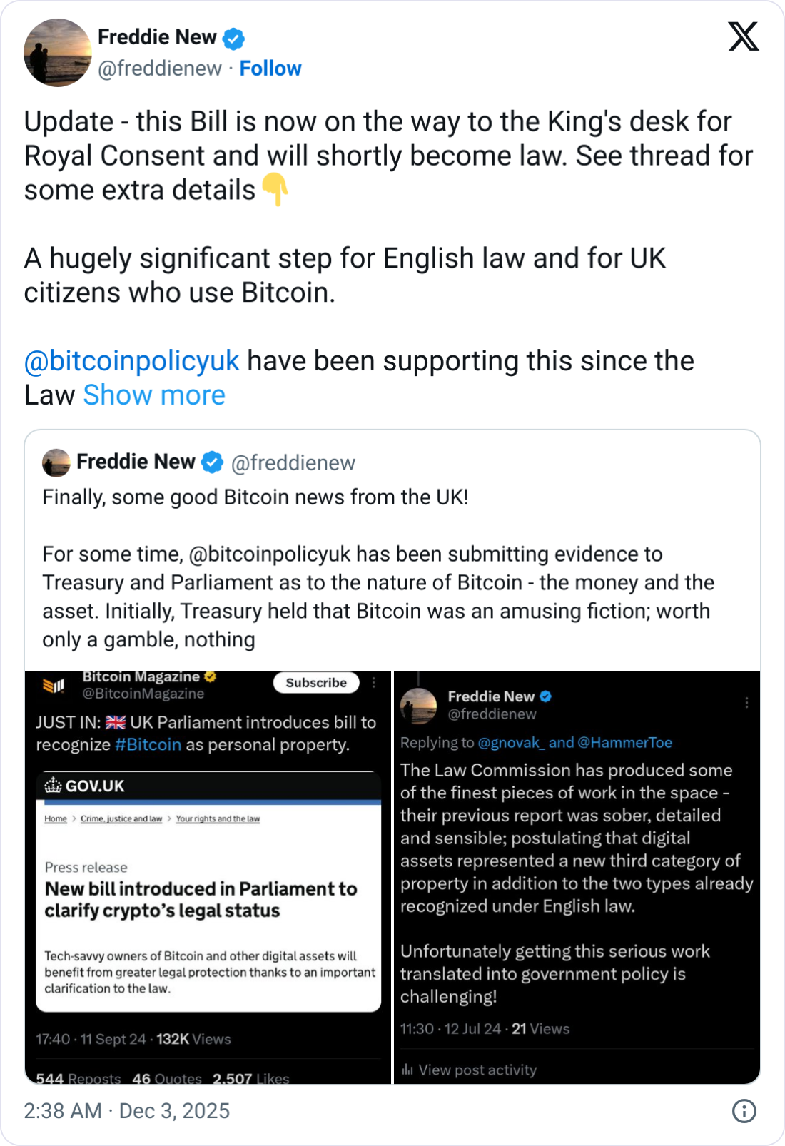 UK Passes Bill Clarifying Property Laws to Crypto – Bước Tiến Lớn Cho Tài Sản Số Tại Vương Quốc Anh