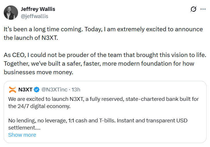 Ex-Signature Bank Executives Launch Blockchain Bank N3XT – Bước Tiến Mới Trong Tài Chính Số