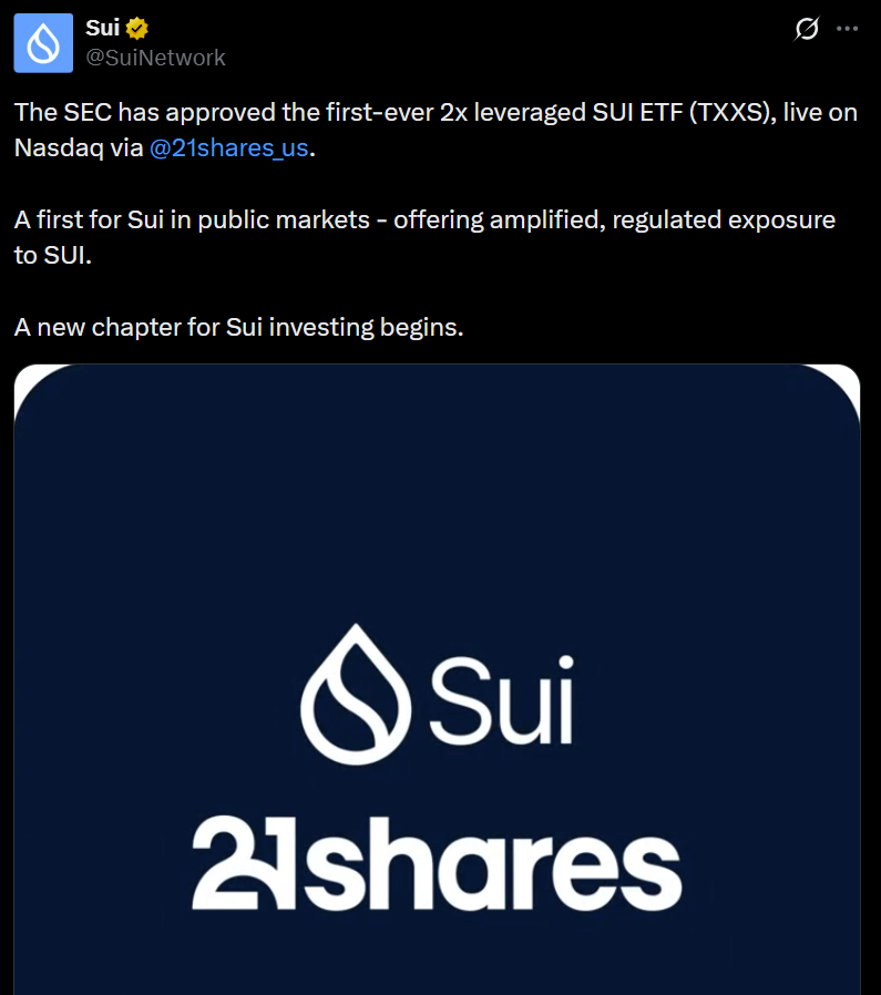 SEC Phê Duyệt Quỹ ETF Đòn Bẩy 2x SUI của 21Shares – Mở Ra Cơ Hội Đầu Tư Mới Cho Thị Trường Crypto
